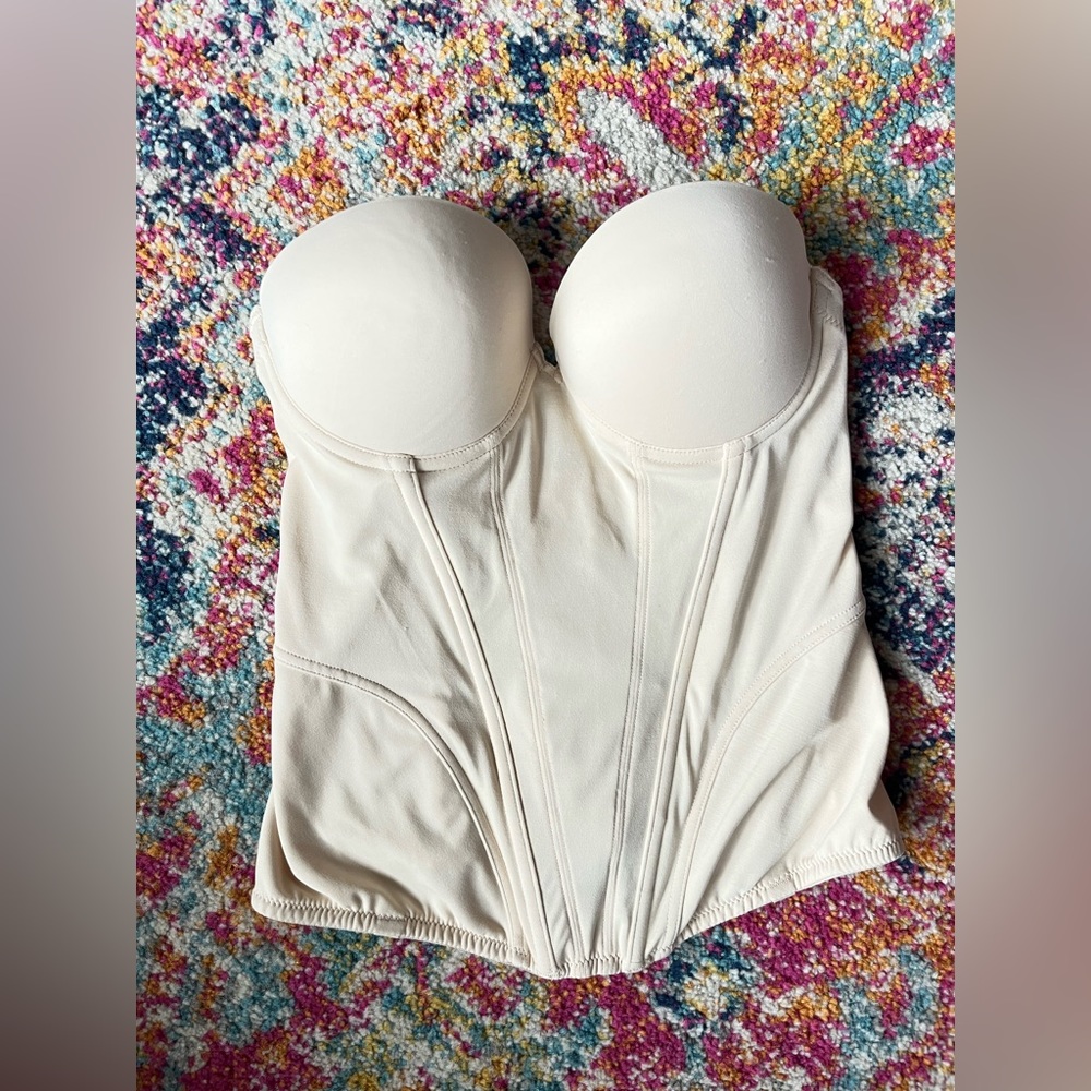 Beige / nude / cream 34 B strapless corset bra for wedding dress